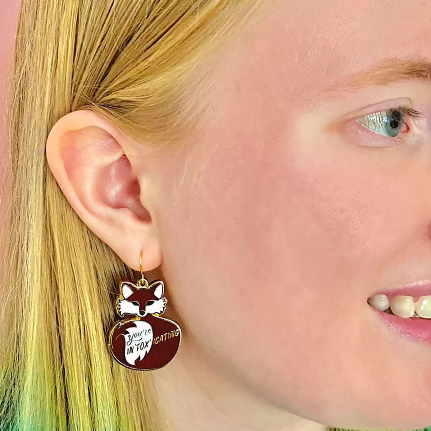 Erstwilder You'Re In"Fox"Icating Enamel Drop Earrings* Enamel Earrings