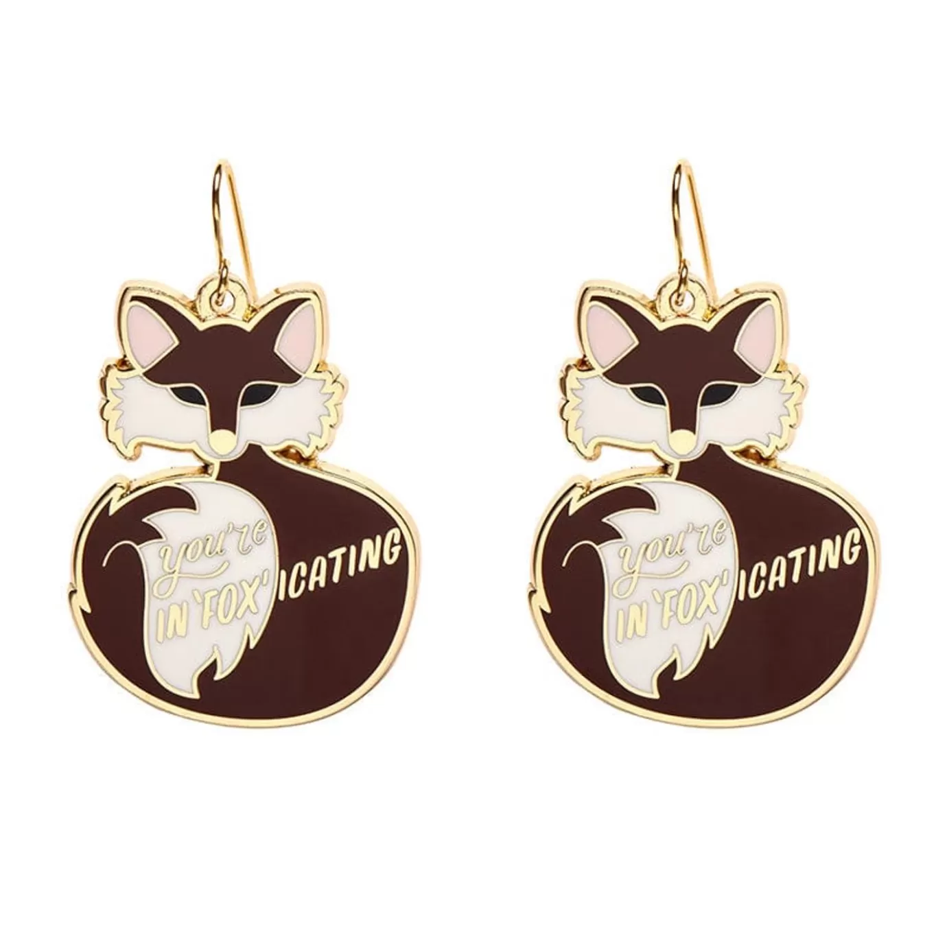 Erstwilder You'Re In"Fox"Icating Enamel Drop Earrings* Enamel Earrings