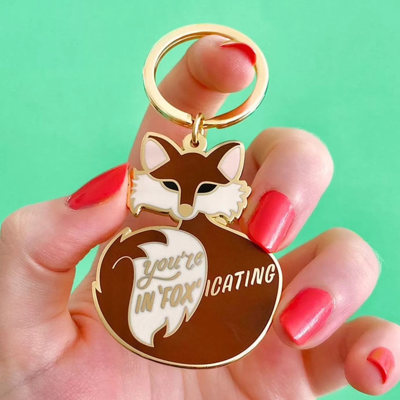 Erstwilder You'Re In"Fox"Icating Enamel Key Charm* Enamel Key Rings