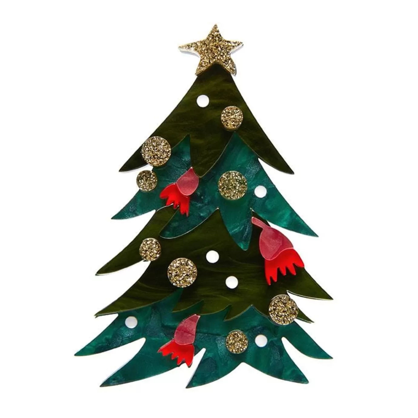 Erstwilder Yuletide Timber Brooch* Brooches